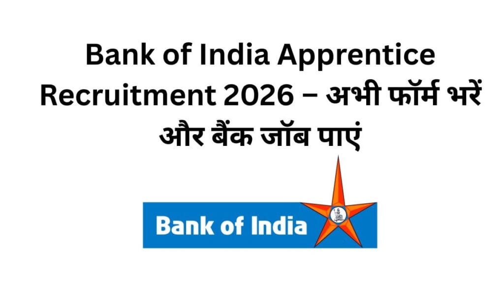 Bank of India Apprentice Recruitment 2026 online application form filling process