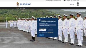 Indian Navy ship sailing on the ocean with officers on deck
