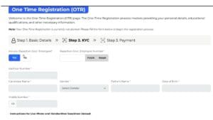 One Time Registration OTR process Forest Department form