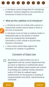 Uploading affidavit and official documents for ration card name correction online